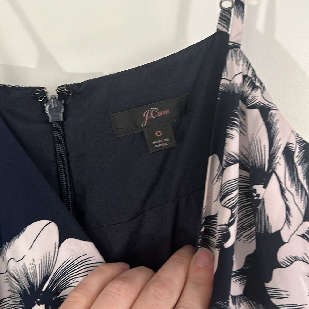 Jcrew blue floral silk dress size 6 - Picture 3 of 4